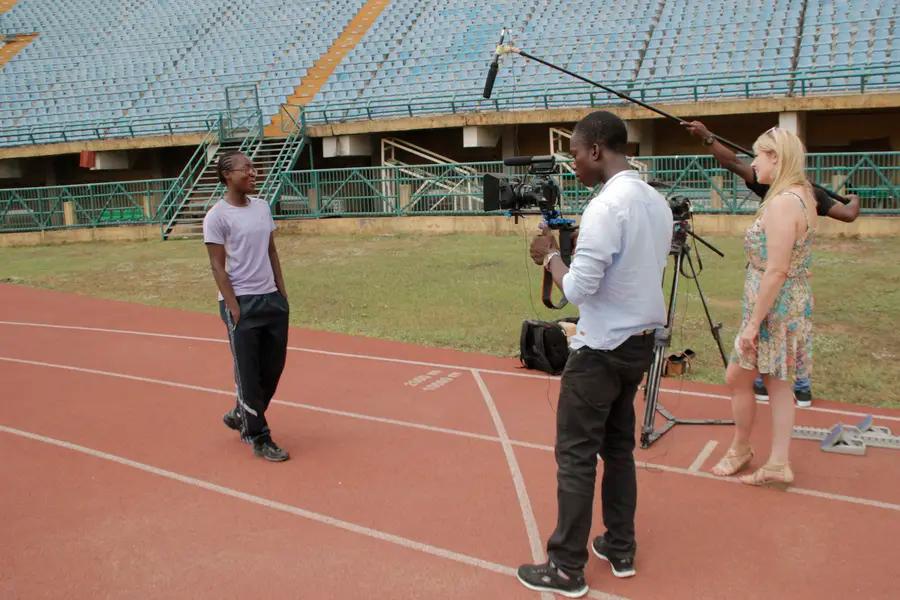 Office of an Interview In a running track